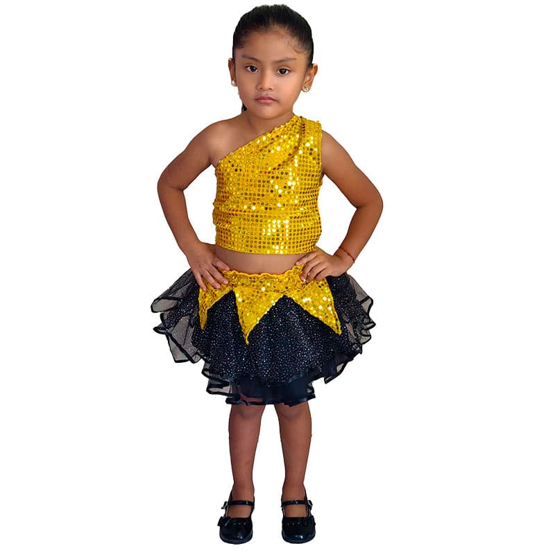 Baile moderno dorado con negro para niña