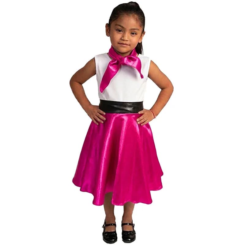 disfraz de grease fucsia para niña