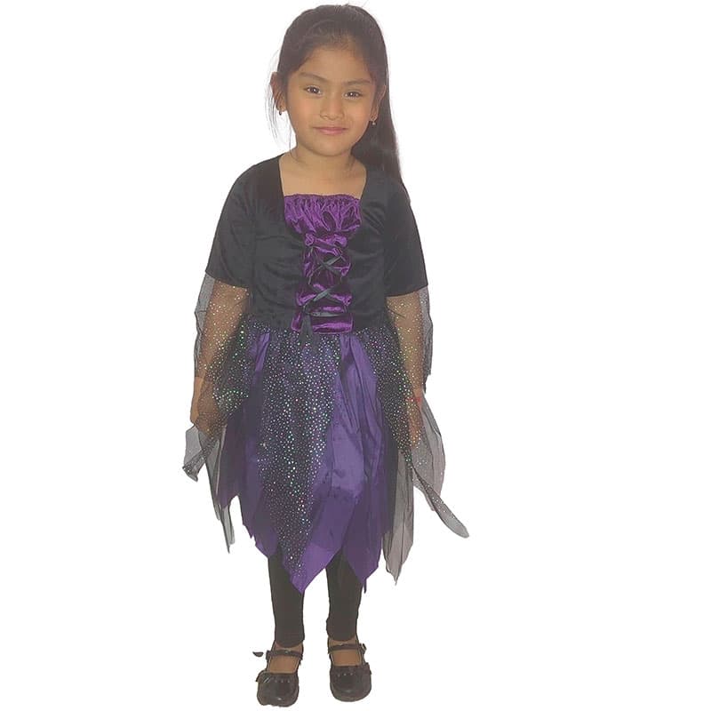 vestido de brujita morado con negro