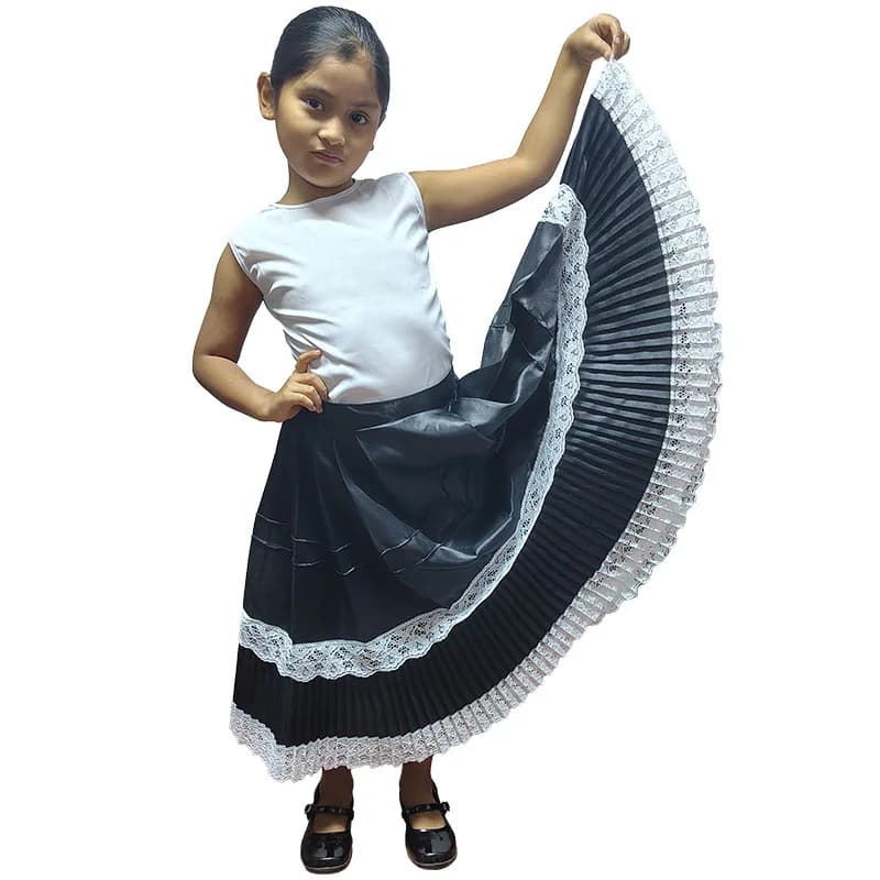 falda de marinera negro