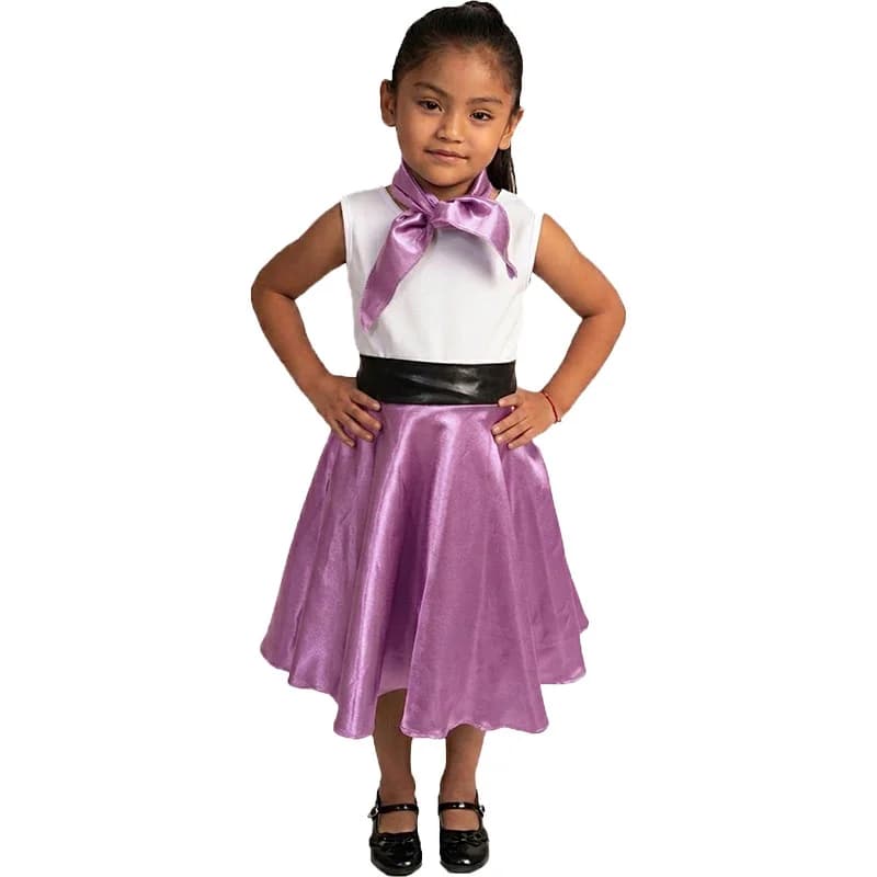 disfraz de Grease lila para niña