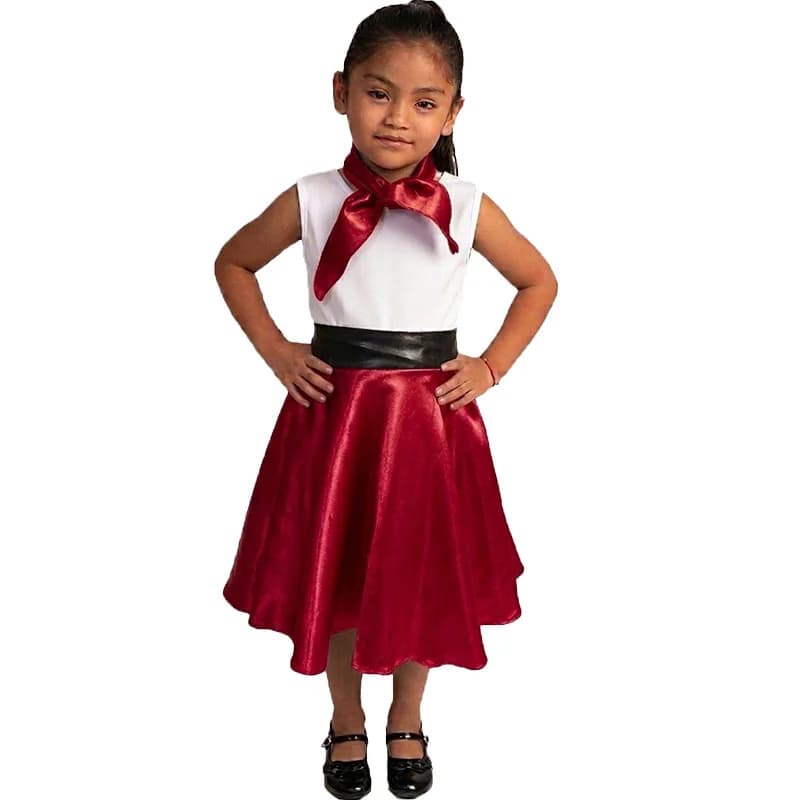 disfraz de grease rojo para niña